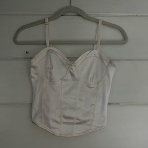 white wired corset tank top